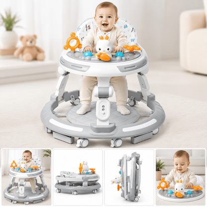 PIGLOG Baby Walker for Supervised Play, 4-in-1 Foldable Activity Center