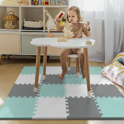 PIGLOG Foam Floor Tiles for Playrooms, 16 EVA Pieces, 47.2 x 47.2 in