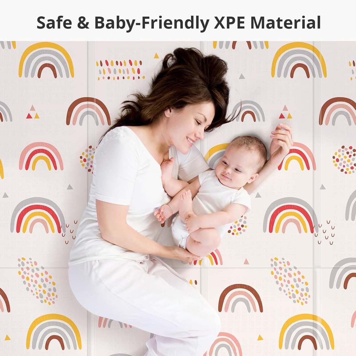 PIGLOG Baby Play Mat for Tummy Time, Foldable Rainbow, 71 x 59 in