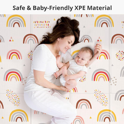 PIGLOG Baby Play Mat for Tummy Time, Foldable Rainbow, 71 x 59 in