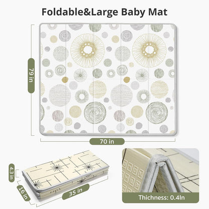 PIGLOG Baby Play Mat for Tummy Time, Reversible Circles, 79 x 71 in