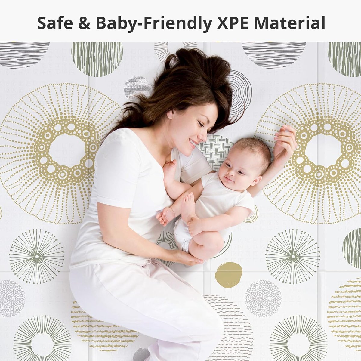 PIGLOG Baby Play Mat for Tummy Time, Reversible Circles, 79 x 71 in