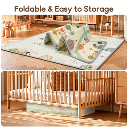 PIGLOG Baby Play Mat for Tummy Time, Reversible Giraffe, 50 x 50 in