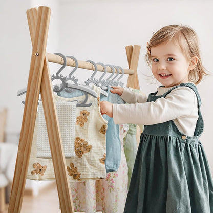 PIGLOG Baby Hangers for Nursery, 60-Pack Extendable, 11–14 in, Grey