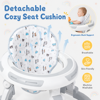 PIGLOG Baby Walker for Supervised Play, 4-in-1 Foldable Activity Center