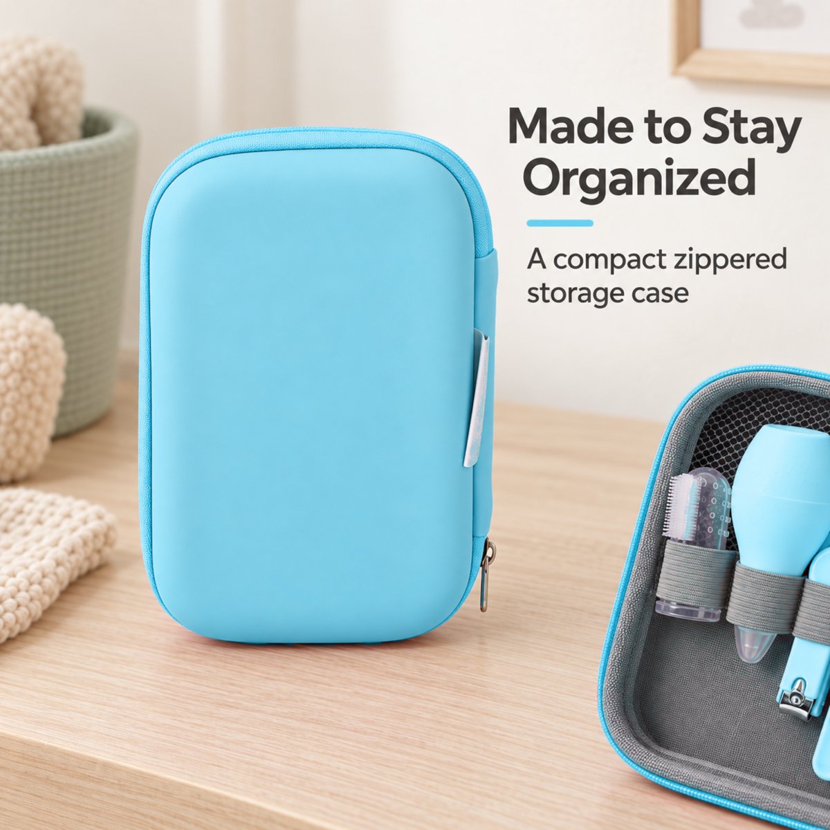 PIGLOG Baby Care Kit for Home & Travel, 8-Piece Set with Thermometer