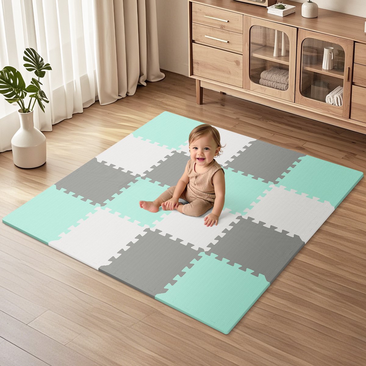 PIGLOG 16-Piece EVA Floor Tiles