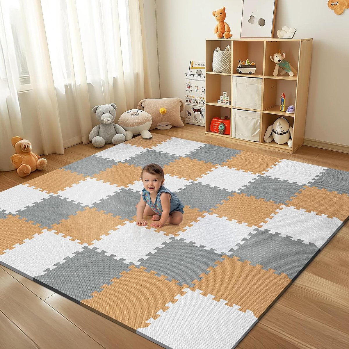 PIGLOG 36-Piece Interlocking Floor Tiles