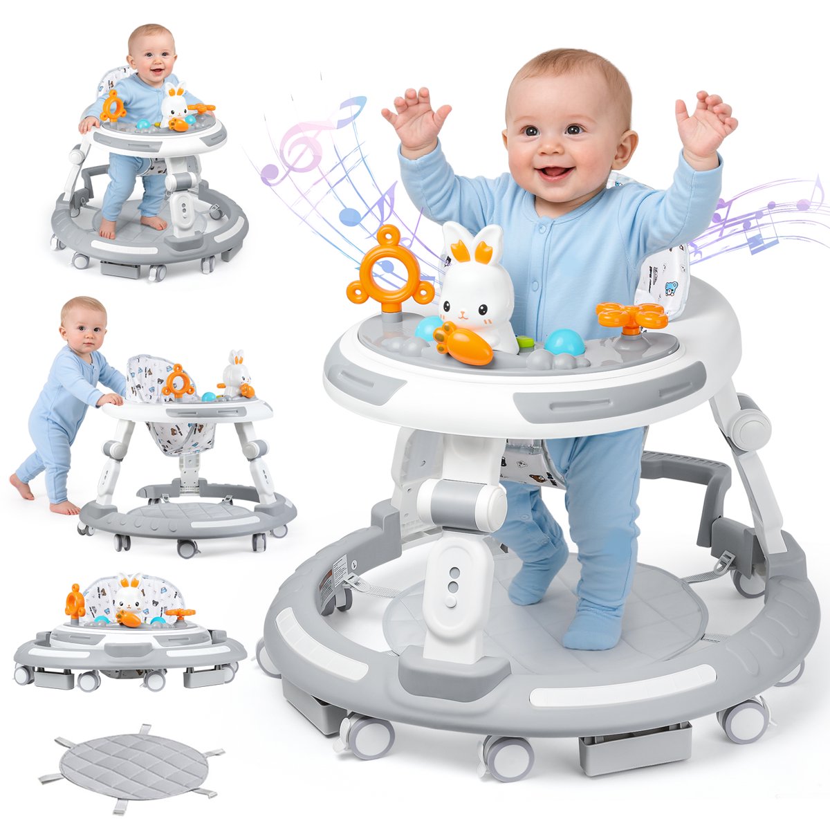 PIGLOG 4-in-1 Baby Walker & Activity Center
