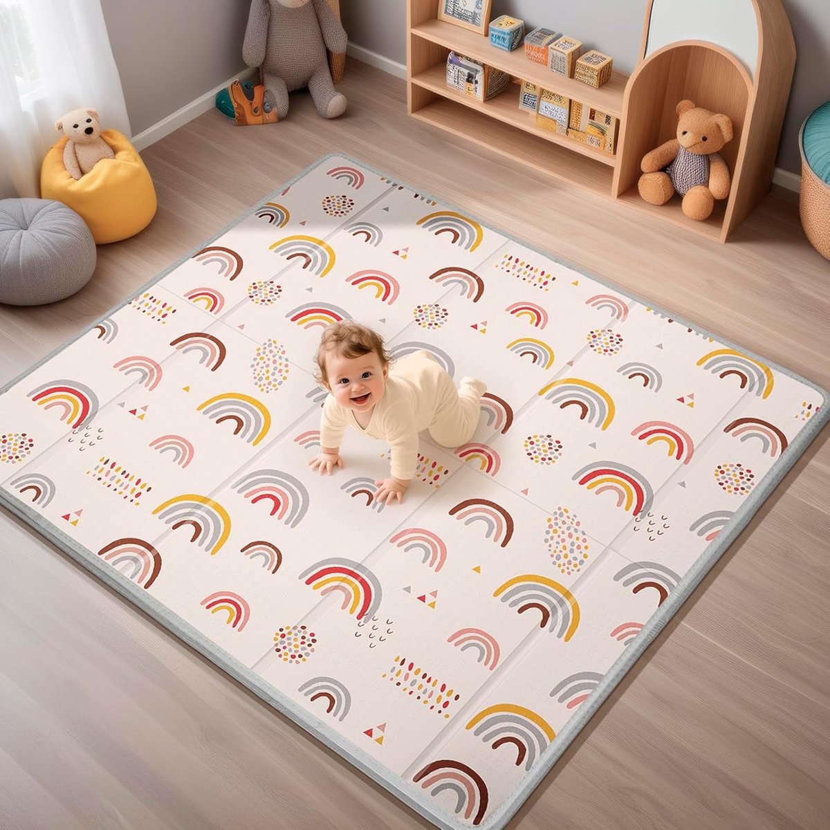 PIGLOG Rainbow Rain Foldable Play Mat