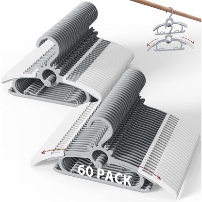 PIGLOG Extendable Toddler Hangers - Grey, 60 Pack